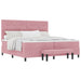 Pat cu arcuri cu saltea cu headboard Roz 200 x 200 cm Catifea - WALTI WALTI