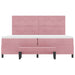 Pat cu arcuri cu saltea cu headboard Roz 200 x 200 cm Catifea - WALTI WALTI