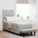 Pat cu arcuri cu headboard Gri deschis 200 x 80 cm Catifea - WALTI WALTI