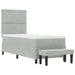 Pat cu arcuri cu headboard Gri deschis 200 x 80 cm Catifea - WALTI WALTI