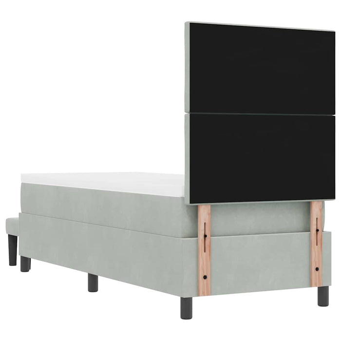 Pat cu arcuri cu headboard Gri deschis 200 x 80 cm Catifea - WALTI WALTI