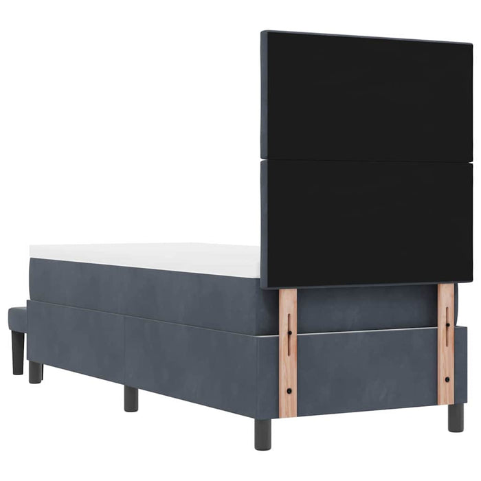 Pat cu arcuri cu headboard Gri închis 200 x 80 cm Catifea WALTI