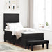 Pat cu arcuri cu headboard Negru 200 x 80 cm Catifea - WALTI WALTI