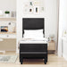 Pat cu arcuri cu headboard Negru 200 x 80 cm Catifea - WALTI WALTI