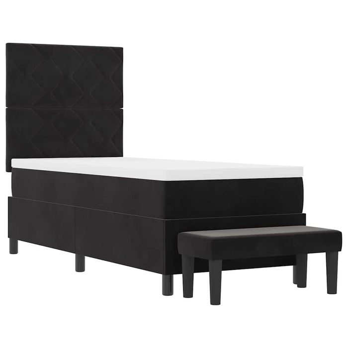 Pat cu arcuri cu headboard Negru 200 x 80 cm Catifea - WALTI WALTI