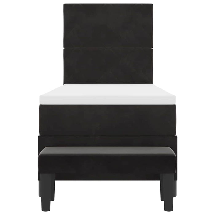 Pat cu arcuri cu headboard Negru 200 x 80 cm Catifea - WALTI WALTI