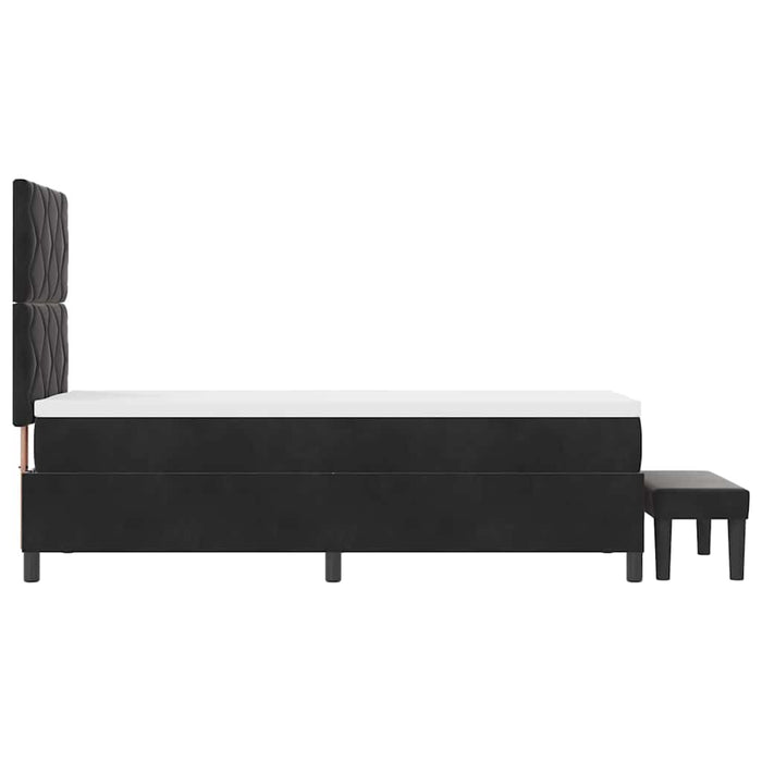 Pat cu arcuri cu headboard Negru 200 x 80 cm Catifea - WALTI WALTI