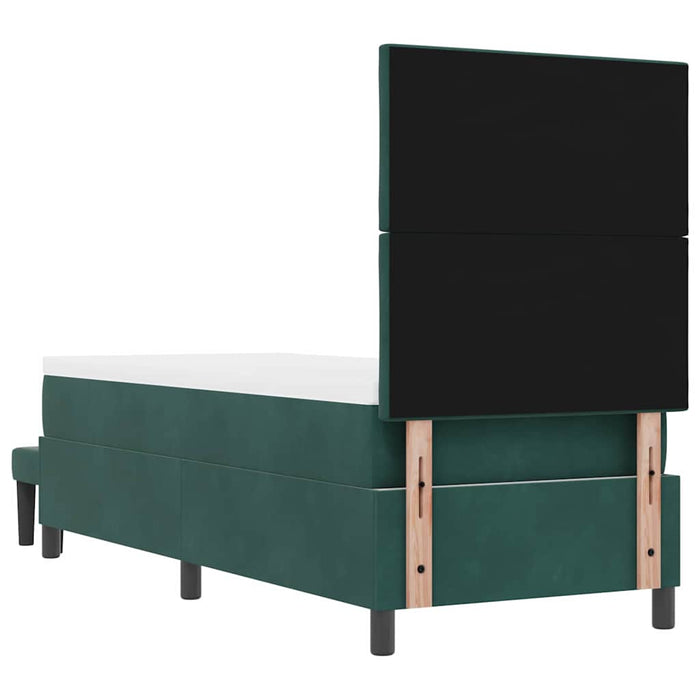 Pat cu arcuri cu headboard Verde închis 200 x 80 cm Catifea WALTI