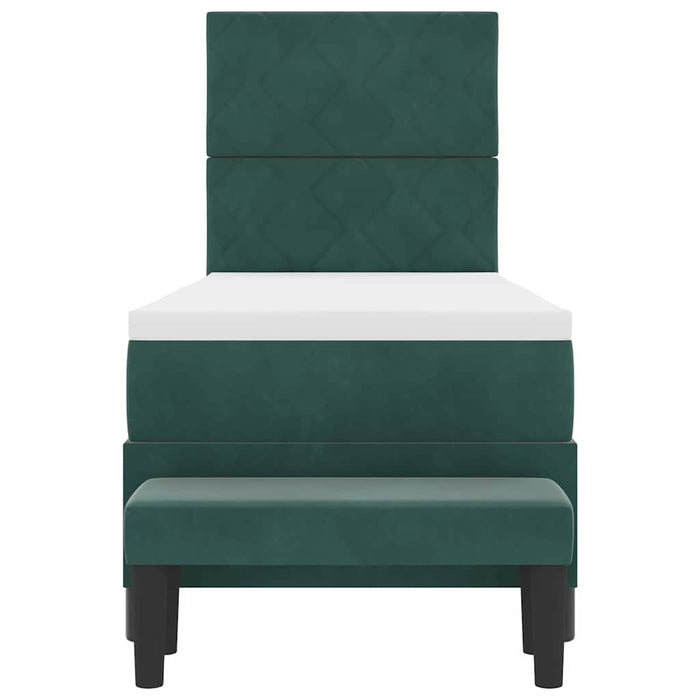 Pat cu arcuri cu headboard Verde închis 200 x 80 cm Catifea WALTI