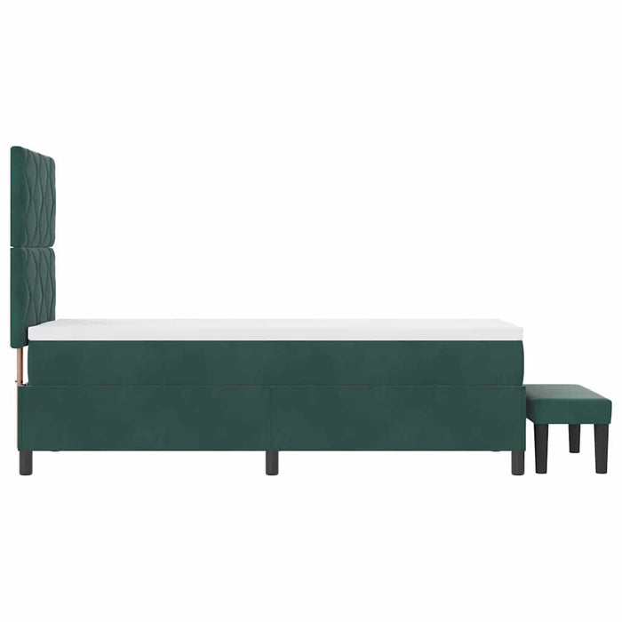 Pat cu arcuri cu headboard Verde închis 200 x 80 cm Catifea WALTI