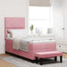 Pat cu arcuri cu saltea cu headboard Roz 80 x 200 cm Catifea - WALTI WALTI