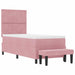 Pat cu arcuri cu saltea cu headboard Roz 80 x 200 cm Catifea - WALTI WALTI
