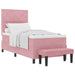 Pat cu arcuri cu headboard Roz 190 x 90 cm Catifea - WALTI WALTI
