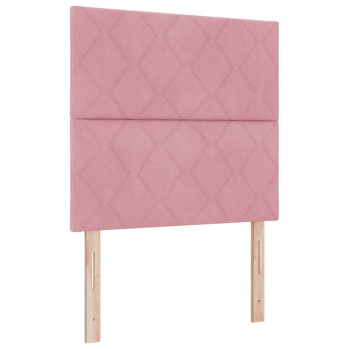 Pat cu arcuri cu headboard Roz 190 x 90 cm Catifea - WALTI WALTI