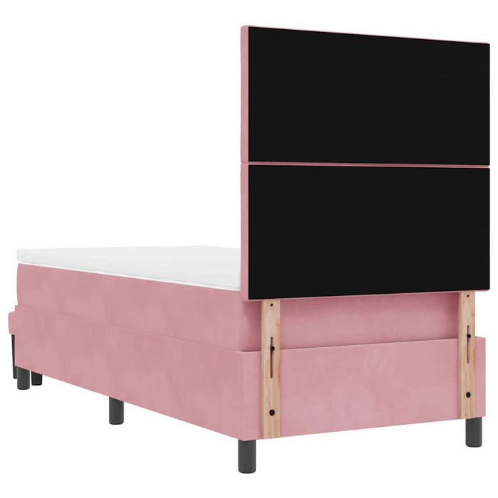 Pat cu arcuri cu headboard Roz 190 x 90 cm Catifea - WALTI WALTI