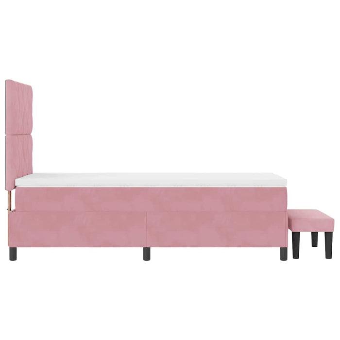 Pat cu arcuri cu headboard Roz 190 x 90 cm Catifea - WALTI WALTI