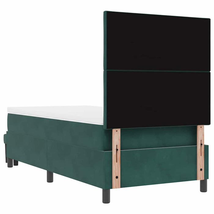 Pat cu arcuri cu headboard Verde închis 200 x 90 cm Catifea WALTI