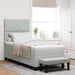 Pat cu arcuri cu headboard Gri deschis 200 x 100 cm Catifea - WALTI WALTI