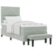 Pat cu arcuri cu headboard Gri deschis 200 x 100 cm Catifea - WALTI WALTI