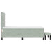 Pat cu arcuri cu headboard Gri deschis 200 x 100 cm Catifea - WALTI WALTI