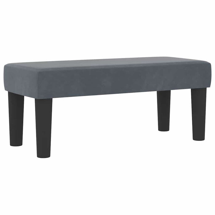 Pat cu arcuri cu headboard Gri închis 200 x 100 cm Catifea WALTI