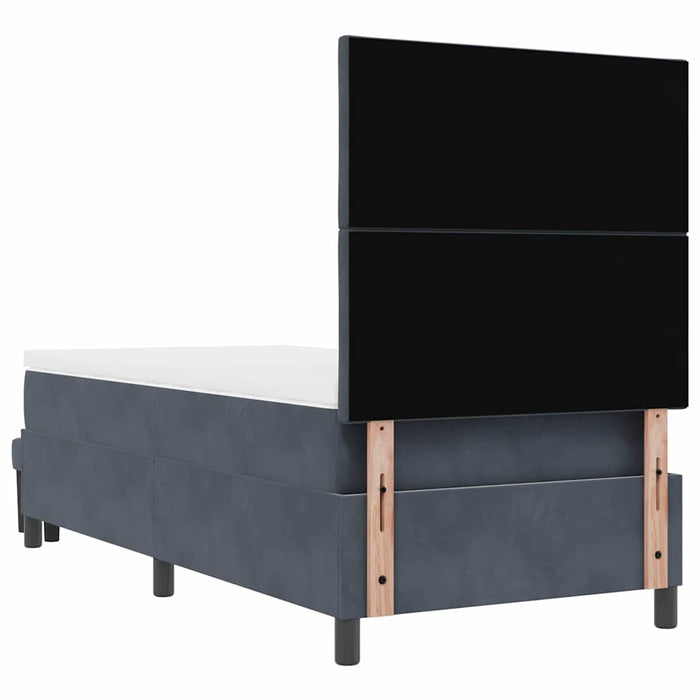 Pat cu arcuri cu headboard Gri închis 200 x 100 cm Catifea WALTI