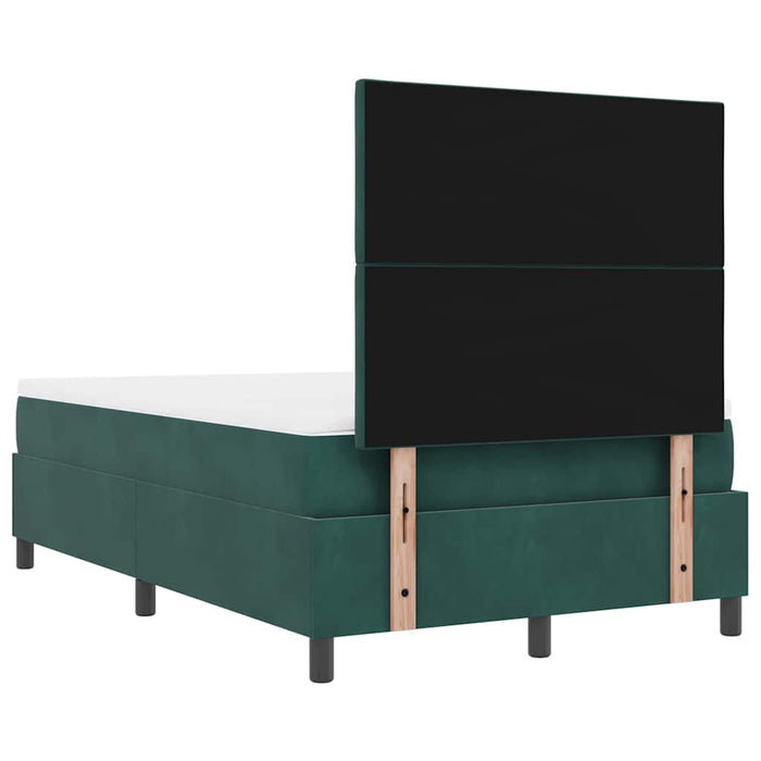 Pat cu arcuri cu headboard Verde închis 190 x 120 cm Catifea WALTI