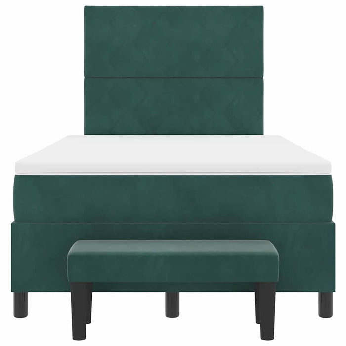 Pat cu arcuri cu headboard Verde închis 190 x 120 cm Catifea WALTI