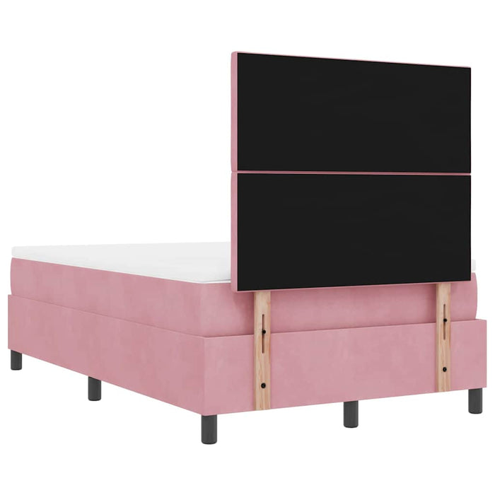 Pat cu arcuri cu headboard Roz 190 x 120 cm Catifea WALTI
