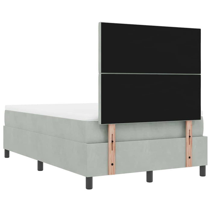 Pat cu arcuri cu pernă Gri deschis 200 x 120 cm Catifea WALTI