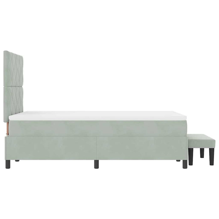 Pat cu arcuri cu pernă Gri deschis 200 x 120 cm Catifea WALTI