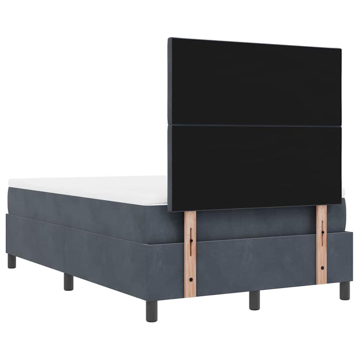 Pat cu arcuri cu headboard Gri închis 200 x 120 cm Catifea WALTI