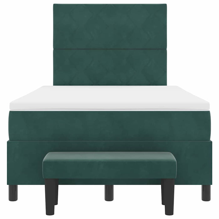 Pat cu arcuri cu pernă Verde închis 200 x 120 cm Catifea WALTI