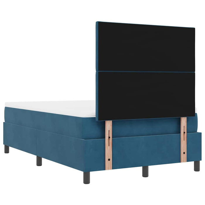 Pat cu arcuri cu saltea Albastru închis 120 x 200 cm Catifea - WALTI WALTI