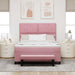 Pat cu arcuri cu headboard Roz 190 x 140 cm Catifea - WALTI WALTI