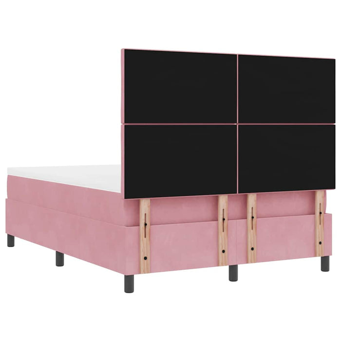 Pat cu arcuri cu headboard Roz 190 x 140 cm Catifea - WALTI WALTI