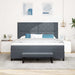 Pat cu arcuri cu headboard Gri închis 200 x 180 cm Catifea - WALTI WALTI
