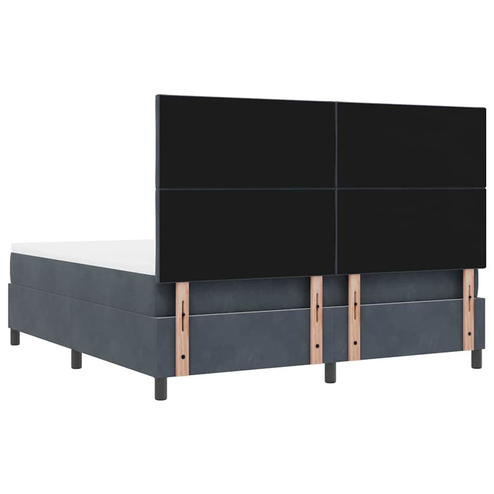 Pat cu arcuri cu headboard Gri închis 200 x 180 cm Catifea - WALTI WALTI