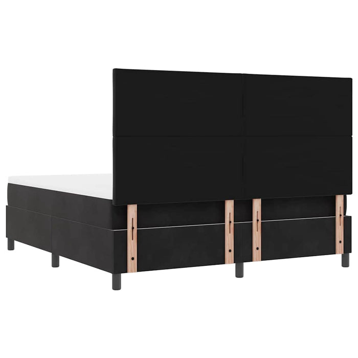 Pat cu arcuri cu headboard Negru 200 x 180 cm Catifea WALTI