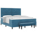 Pat cu arcuri cu headboard Albastru închis 200 x 180 cm Catifea - WALTI WALTI