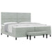 Pat cu arcuri cu headboard Gri deschis 200 x 200 cm Catifea - WALTI WALTI