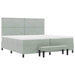 Pat cu arcuri cu headboard Gri deschis 200 x 200 cm Catifea - WALTI WALTI