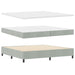 Pat cu arcuri cu headboard Gri deschis 200 x 200 cm Catifea - WALTI WALTI