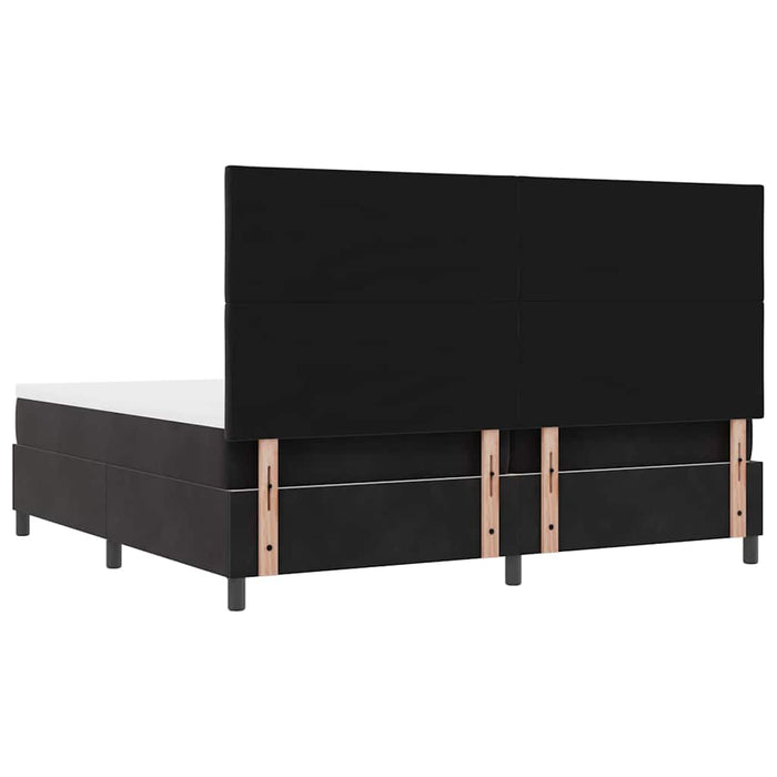 Pat cu arcuri cu headboard Negru 200 x 200 cm Catifea WALTI