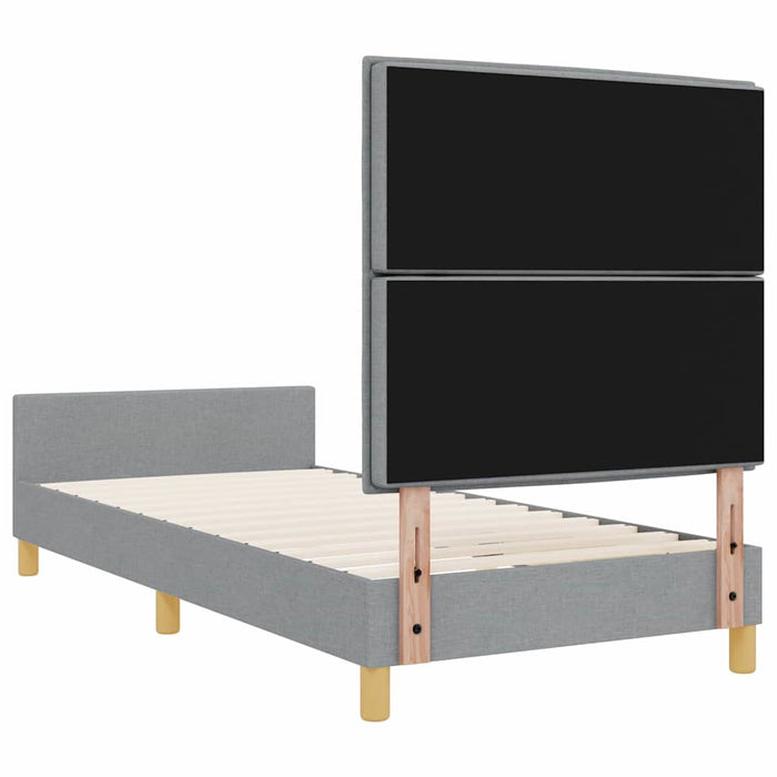 Cadru de pat cu headboard Gri deschis 80 x 200 cm țesătură - WALTI WALTI