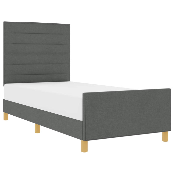 Cadru de pat cu headboard Gri închis 80 x 200 cm țesătură - WALTI WALTI