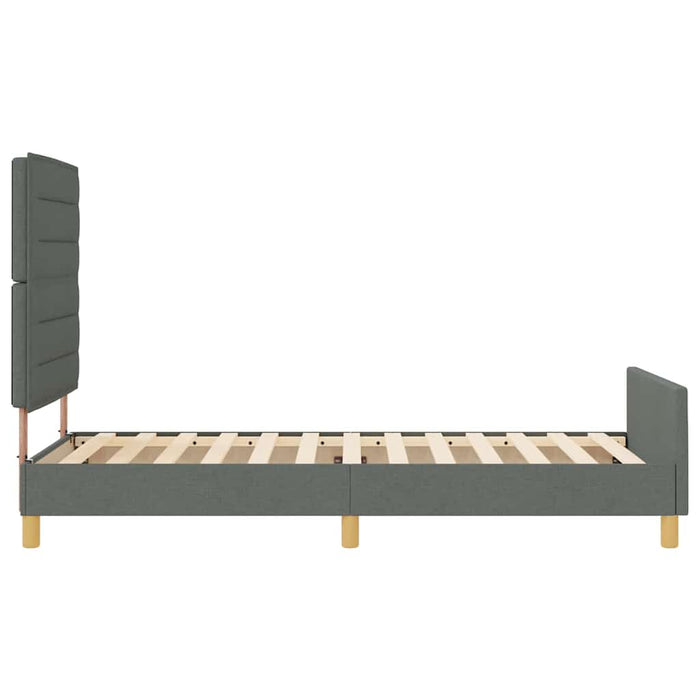 Cadru de pat cu headboard Gri închis 80 x 200 cm țesătură - WALTI WALTI