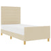 Cadru de pat cu headboard Crem 80 x 200 cm țesătură - WALTI WALTI