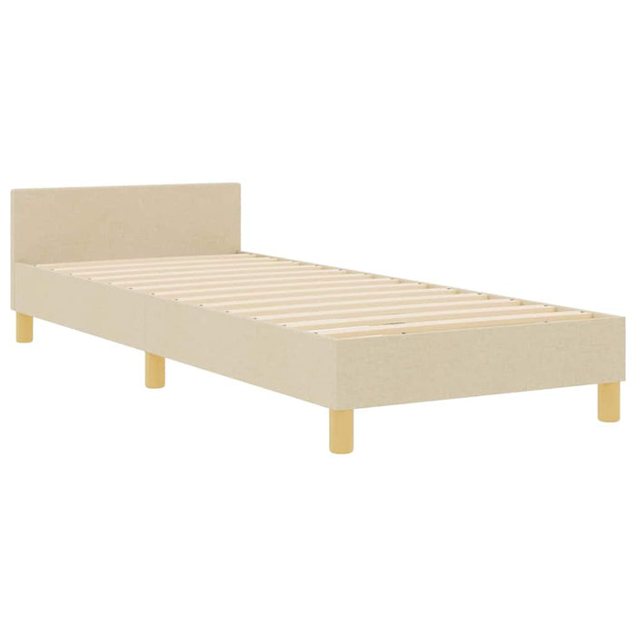 Cadru de pat cu headboard Crem 80 x 200 cm țesătură - WALTI WALTI