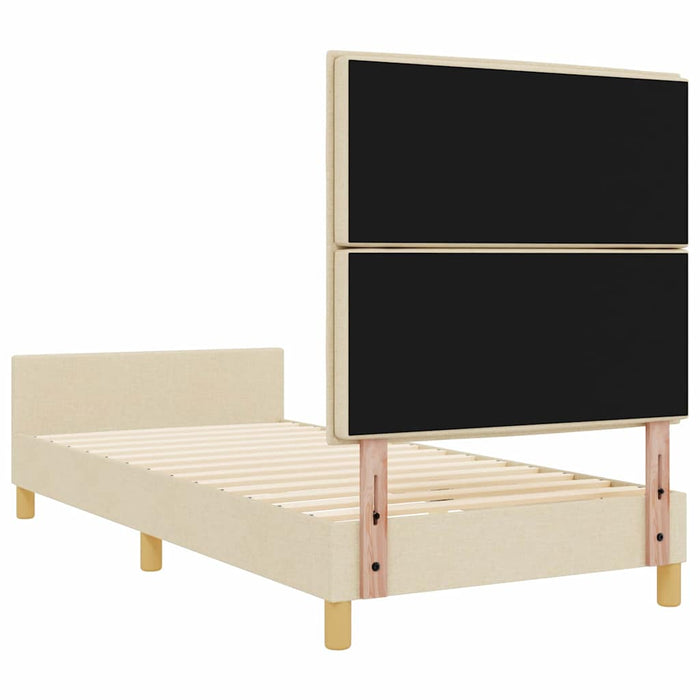 Cadru de pat cu headboard Crem 80 x 200 cm țesătură - WALTI WALTI